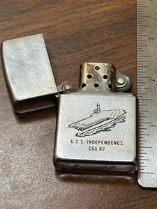 1968 Zippo USS Independence CVA 62 Vietnam War era US Navy Lighter Named SL - Picture 1 of 3