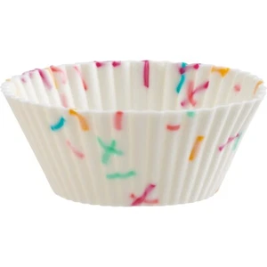 Trudeau Structure White Confetti Silicone Mini Muffin Baking Cups - Set of 24 - Picture 1 of 4