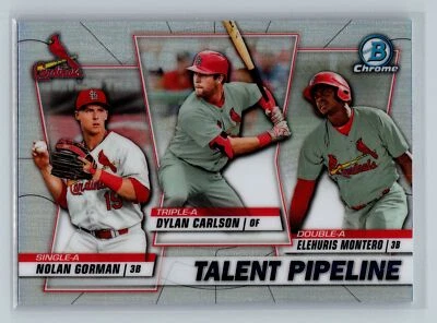 2020 Bowman Talent Pipeline Dylan Carlson Montero Nolan Gorman #TP-STL Cardinals - Image 1 of 2
