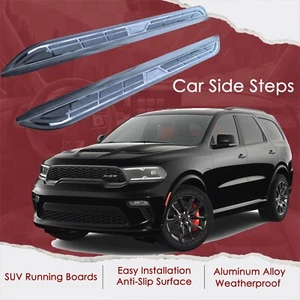 2PCs Side Steps Running Boards Fits for Dodge Durango 2018-2024 Side Nerf Bars - Picture 1 of 6
