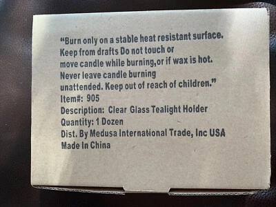 Набор из 12 новых в коробке круглых прозрачных стеклянных бирюзовых держателей - Изображение 1 из 2