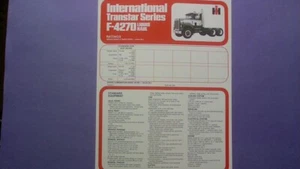 International IH Transtar F-4270 F 4270 truck Specification Data sheet - Bild 1 von 2