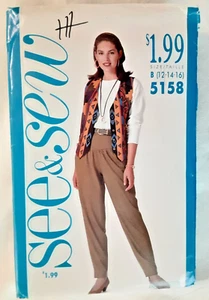 Chaleco, Top y Pantalones de Colección Fuera de Uso Butterick Pattern 5158 Misses' Proyecto de Costura (H) - Imagen 1 de 2