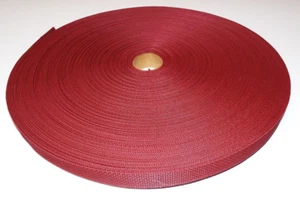 1" WIDE 100+ Yards MAROON DRK RED NYLON WEBBING STRAP BELT FABRIC Bag Tote Leash - Picture 1 of 12