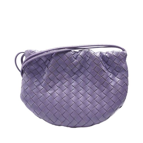 Mini borsa a tracolla Bottega Veneta viola con bulbo intrecciato
