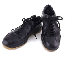LOUIS VUITTON Monogram Leather Sneakers Shoes 5.5 Black X Beige Auth Men Used