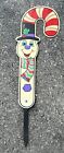 Christmas Yard Sign Snowman Candy Cane 1997 Impact Plastics 26.5? X 11? Vintage