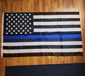 3'x5' delgada línea azul vidas policiales importan aplicación de la ley bandera estadounidense de Estados Unidos - Imagen 1 de 12