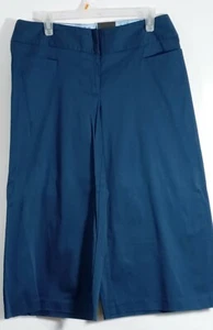 New GEORGE Capri Pants  12 Stretch Flat Front Deep Cobalt Blue Wide Leg Pockets  - Picture 1 of 9