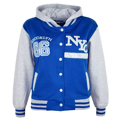 A2Z4KIDS Kinder Jungen Baseball NYC ATHLETISCH königliche Kapuzenjacke Uni Hoodie Alter 5-13 Jahre