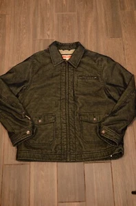 Giacca camionista vintage Mossimo uomo velluto a coste grande grigia foderata sherpa zip intera - Foto 1 di 10