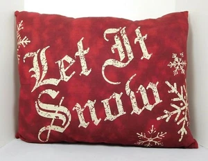 Almohada de Navidad Let it snow con copos de nieve pintados - Nueva de Honey & Me #C14138 - Imagen 1 de 3