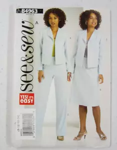Chaqueta Falda Pantalones See & Sew B4963 Patrón Costura Tallas Misses' 8 - 14 Sin Cortar - Imagen 1 de 5