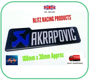 AKRAPOVIC Exhaust Sticker Heat Proof 100mm Aluminium Decal Motorcycle - BLUE - Picture 1 of 11