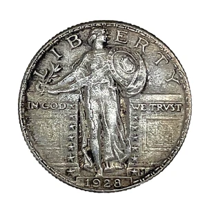1928 Standing Liberty Quarter BU. Uncirculated 90% Silver 25c US Type Coin - Picture 1 of 12