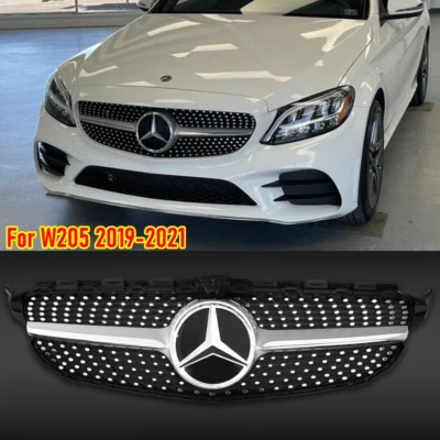 LED Emblem Grill Grille W/Camera For Mercedes Benz W205 C300 C43 2019 2020 2021 Foto 1 de 4