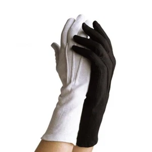 Long Wrist Nylon Gloves - White or Black -Marching Band, Military, Santa Gloves  - Picture 1 of 2