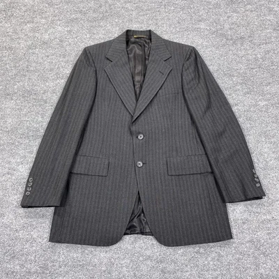 Vintage Christian Dior Hart Schaffner Marx Blazer Mens 38 Grey Pinstripe Union - Image 1 of 4