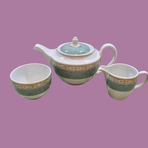 Tetera, jarra de leche y azucarero Wedgwood Azteca - Imagen 1 de 9