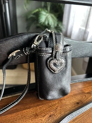 Cartera Bandolera Brighton Todo Cuero Abatible Teléfono Celular Negra Foto 1 de 4