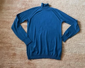 Zara Rollkragen Pullover Langarm Türkis Stretch Herren Gr. S " - Bild 1 von 5
