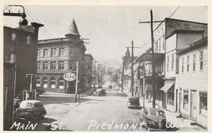Vintage Postcard Photo Esso Gas Station on Main Street, Piedmont, West Virginia - Picture 1 of 2