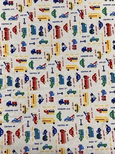 Vintage Oshkosh Logo Trucks Material Strick Baumwolle weich 3,5 Yards Primärfarben - Bild 1 von 4
