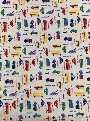 Vintage Oshkosh Logo Trucks  Material Knit Cotton  Soft 3.5 Yards Primary Colors - Image 1 of 4