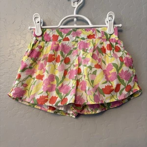 Janie and Jack lightweight lined pink and yellow floral shorts girls size 4 - Picture 1 of 16