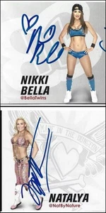 Nikki Bella & Natalya Authentic Autographed 2014 WWE Live Event Program Bios - Picture 1 of 3