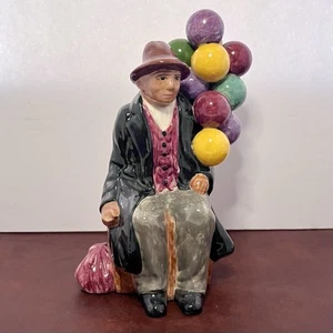 Vintage Old Balloon Seller Man Handmade Ceramics Gift Signed By Artist - Picture 1 of 5