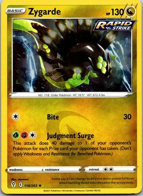 Zygarde 118/203 - SWSH07: Evolving Skies holo - Image 1 of 2