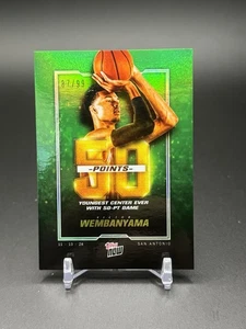 2024 TOPPS NOW VERDE #7 VICTOR WEMBANYAMA/99 NBA Spurs - más joven a 50 puntos - Imagen 1 de 2