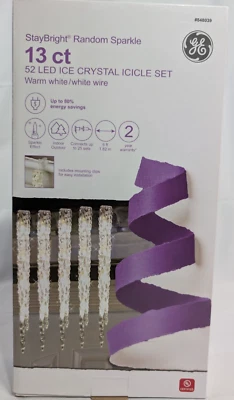 GE Icicle LED StayBright Random Sparkle 52 Ice Crystal Lights 13 Ct Warm White - Image 1 of 4