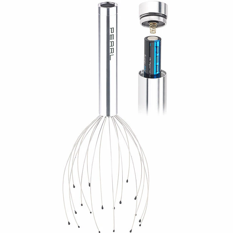 PEARL Vibrations-Kopfmassage-Gerät mit 18 Armen & Wohlfühl-Noppen