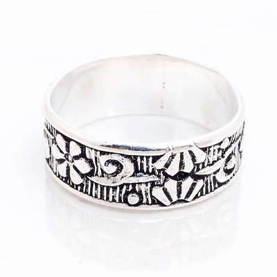 925 Placcato Argento Handmade Design Gioielli Regalo per Lei Anello Misura 8.5 - Immagine 1 di 3