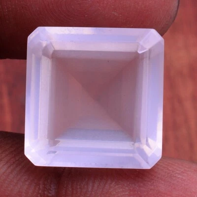 Cojín de cuarzo rosa natural de 25,00 quilates corte facetado tamaño enorme piedra preciosa de alta calidad Foto 1 de 4