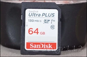 Carte mémoire 64 Go SanDisk Ultra Plus SDXC 130 Mo/s - Bon état - Photo 1 sur 2