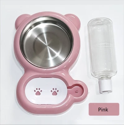 Elegante conjunto de tigela para animais de estimação: dispensador de água e tigelas de aço inoxidável para cães e gatos - Imagem 1 de 4