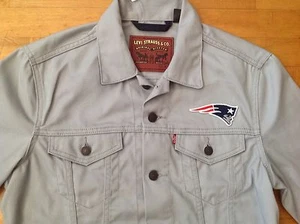 New England Patriots Levi's Herren grau Jeans/Denim NFL Jacke Größe Medium  - Bild 1 von 11