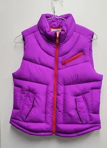 NWT ARIZONA Size Medium purple w/red accent zip-up puffer vest - Picture 1 of 7