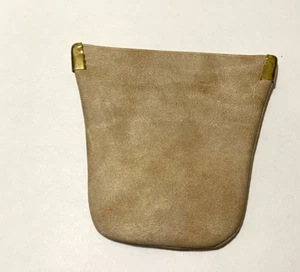 VTG Beige Coin Purse Leather Chain pocket protector pouch key ring 1970s nerds - Bild 1 von 4