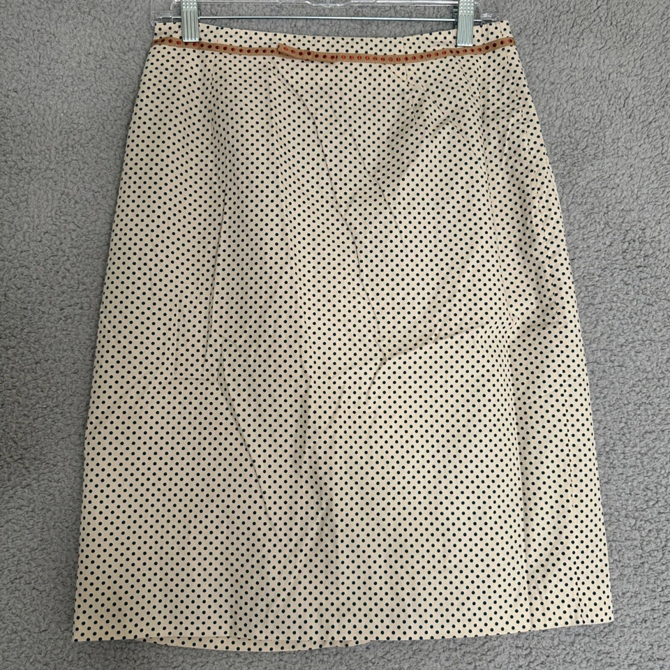 Lela Rose Polka Dot Skirt Size 6 Preppy Classic Academia Silk Lined Minimalist - Image 1 of 4