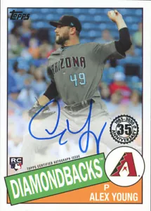 2020 Topps Serie 1 ALEX YOUNG 1985 AUTO ARIZONA DIAMONDBACKS RC #85A-AY - Foto 1 di 1