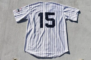 New!! Thurman Munson #15 New York Yankees White Pinstripe Baseball Jersey Small - Picture 1 of 2