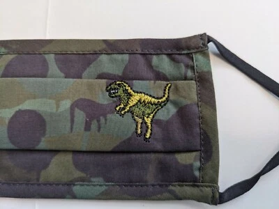 Coach Rexy Face Mask Wild Beast Green Black Camo Unisex Dinosaur TRex NWT - Image 1 of 4