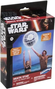 Palla gonfiabile spiaggia/piscina Star Wars Morte Nera grigia grande 14" illuminata - Foto 1 di 4