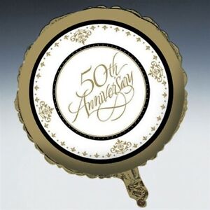 Stafford Gold 50th Anniversary Foil Balloon Party Supplies Decorations