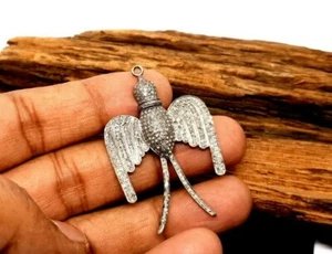 Pave Diamond Swallow Bird Pendant 925 Silver Diamond Nautical Pendant Gift NS45. - Picture 1 of 12