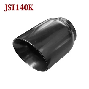 JST140K 3" Black Stainless Round Double Wall Exhaust Tip 4" Outlet / 5" Long - Picture 1 of 2